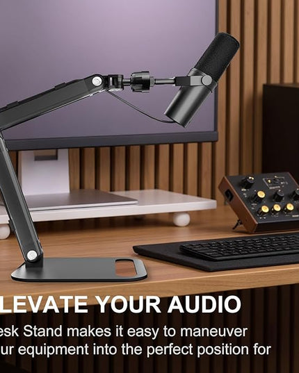 Adjustable Desktop Microphone Stand, Microphone Arm Mic Stand for Fifine AM8, K669B, Blue Yeti, HyperX QuadCast, SoloCast & AT2020, Studio Webcams Recording/Podcasting/Streaming
