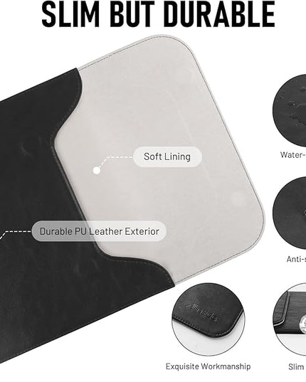 Allinside 11-12 inch Laptop Sleeve Case Compatible with MacBook Air 11 2010-2015/MacBook 12 2015-2017, Waterproof PU Leather Laptop Sleeve Bag Protective Vertical Case Cover, Black
