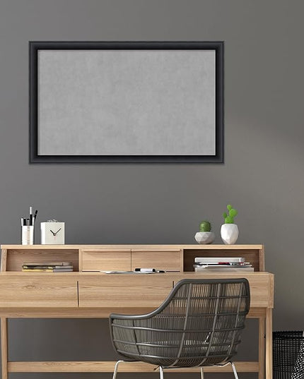 Amanti Art Black Framed Magnetic Board 27x43 Large Vision Board for use with Magnets, 100% Metal Sheet to Display Items as Office Decor or for Home Organization in mudroom, Kitchen or Kids Room
