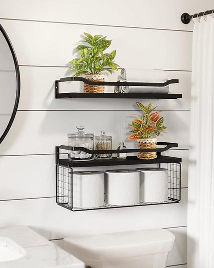Nubry Fake Plants Artificial Potted Plants with Weaved Pot for Shelf & Table Desk | Perfect for Home Office Bathroom Farmhouse Room Coffee Table Decor 10‘’