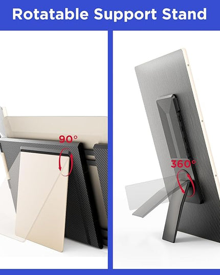 Maxfree S6 Laptop Screen Extender, 15.6'' 1080P Monitor Extender, 11 Display Modes, Plug & Play, Detachable Screen Triple Monitor for Laptop 13"-17.3", Compatible with Mac/Windows/Android/Switch