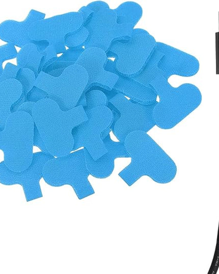 uxcell Cable Labels, 40Pcs Waterproof Cable Tag Writable Wire Labels Self-Adhesive Wire Tags Reusable Hook & Loop for Electronics Computer Cord Management Identification, Light Blue
