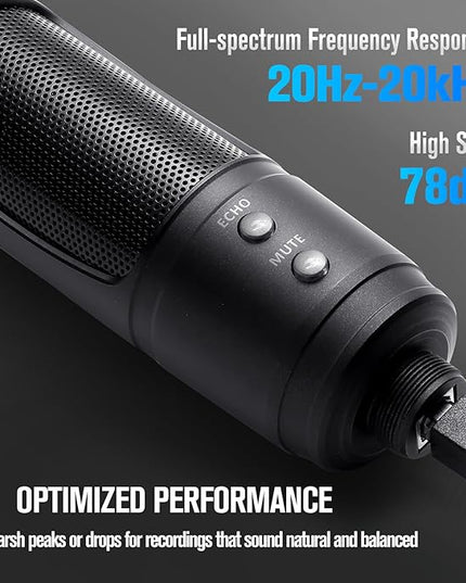 USB Condenser Microphone Audio Recording Microphone with Triangular Stand Suitable for Windows macOS Ideal for Content Creation Live Streaming Online Meetings Gaming and Remote Work(K2S)