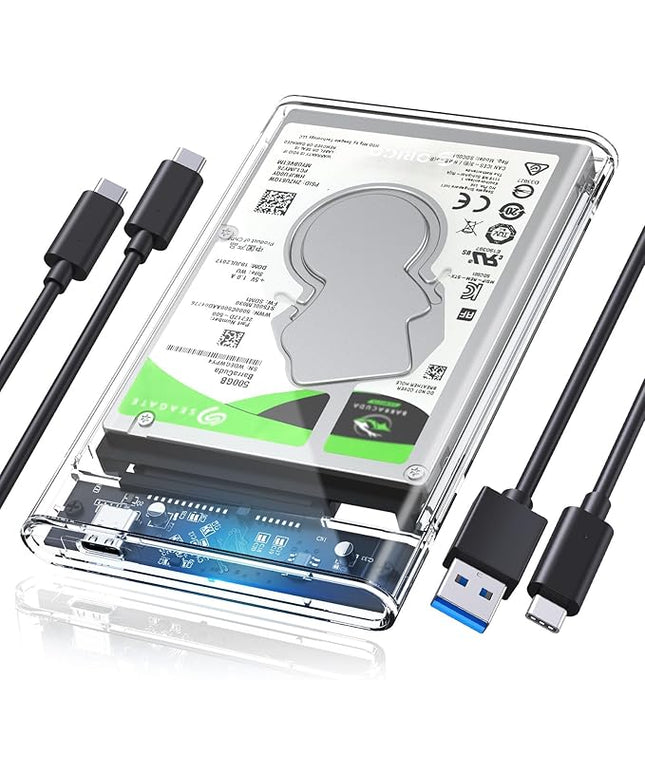 ORICO 2.5'' Hard Drive Enclosure Type-C USB 3.1 Gen2 to SATA 6Gbps Computer External HDD Enclosure for 7 9.5mm HDD SSD Support UASP Compatible with MacOS Windows -2139C3-G2