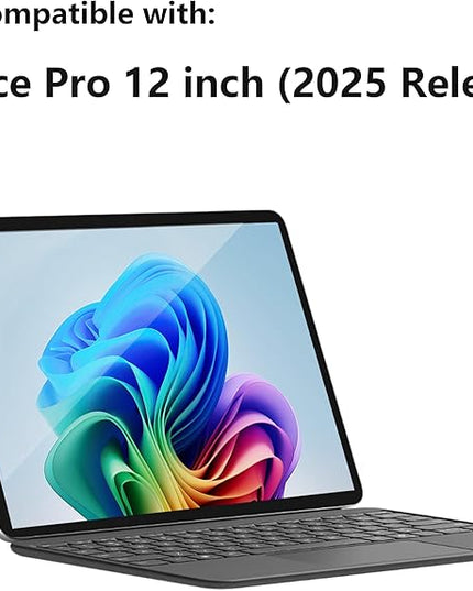 Megoo AmorShield Screen Protector for Surface Pro 12 inch [3X Shatterproof Protection], [9H+ Military Grade], HD Clear Tempered Glass, Anti-Fingerprint, Easy Installation No Bubble, 2 Pack