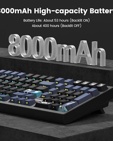 Wireless Gaming Keyboard QMK/VIA, Mechanical Keyboard, Bluetooth 5.0/2.4GHz/USB-C,Hot Swappable Custom Keyboard,Gasket Structure,Pre-lubed Linear Switches RGB Backlit ComputerKeyboards