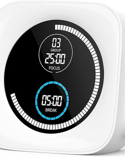 99-Minute Visual Timer with Pomodoro Timer Productivity Focus Timer Countdown Stopwatch Desk ADHD for Study, Work, Student, Procrastination, Loud Alarm/Mute/Vibration, 2 Brightness Levels