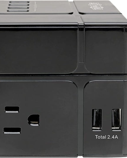 Tripp Lite 3 Outlet Surge Protector with USB, Detachable Wall Outlet Surge Protector, 6 USB Ports, 6 ft. Cord, 540 Joules, Black, TLP366CUBEUSBB