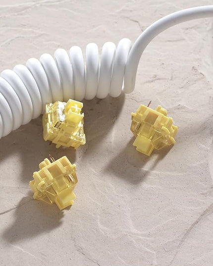 Akko V3 Creamy Yellow Pro Keyboard Switch with Dustproof Stem for Mechanical Gaming Keyboard, 5-Pin 50gf Linear Switches (45pcs)