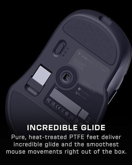 Turtle Beach Kone II Air Wireless RGB Gaming Mouse, 350-Hr Rechargeable Battery, 26000 DPI Optical Sensor, 100M Click Optical Switches, 21 Customizable Inputs, Ergonomic, 4D Scroll Wheel – Ash Black