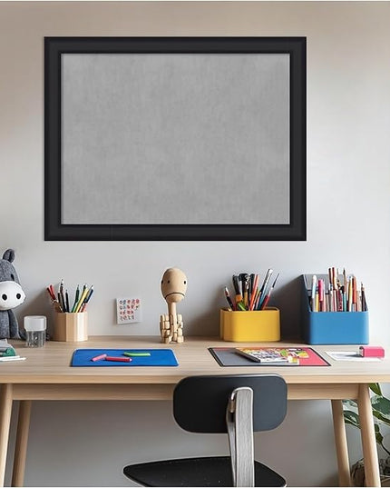 Amanti Art Black Framed Magnetic Board 21x27 Medium Vision Board for use with Magnets, 100% Metal Sheet to Display Items as Office Decor or for Home Organization in mudroom, Kitchen or Kids Room