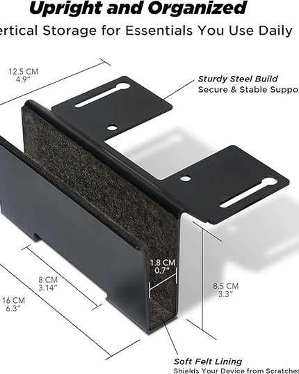 Moodular Add-ons Vertical Laptop Tray [Accessory Only - Requires Moodular Wooden Monitor Stand Slide Rails for Use] Black MSA-VLT