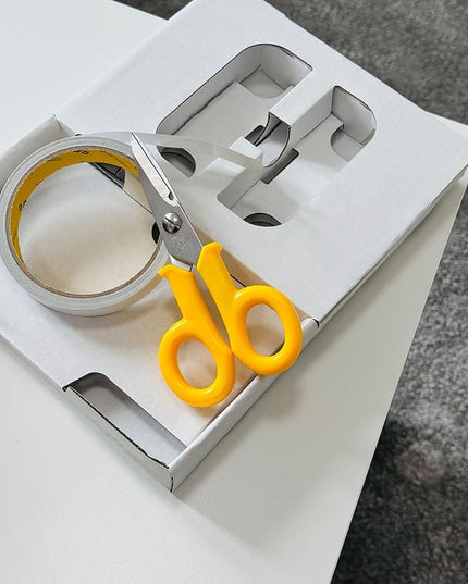 CATXNY Small Scissors 2 Pack All Purpose 6 Inch Heavy Duty Scissors with Power Notch, Ultra Sharp Blades, Great for Sewing, Craft, Home, Office and School, Yellow