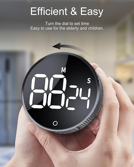 AVINIA Digital Kitchen Timers, Visual timers Large LED Display Magnetic Countdown Countup Timer for Classroom Cooking Fitness Baking Studying Teaching, Easy for Kids and Seniors Silver