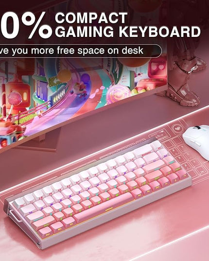 AULA Hero 68 HE 60% Wired Gaming Keyboard, Hall Effect Magnetic Switch Keyboard with Adjustable Actuation, Fast Trigger Mode, 8K Hz Polling Rate, 0.125ms Latency,RGB Backlit, Side Printed PBT Keycaps