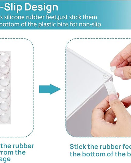 Vtopmart 4Pack Small Stackable Storage Drawers, Bathroom Makeup Organizer,Plastic Storage Bins For Vanity, Undersink, Kitchen Cabinets, Pantry, Home Organization(White)