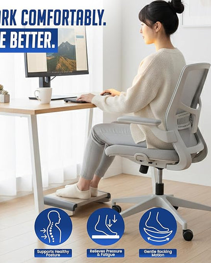 Tiel Ergonomic Foot Rest for Under Desk at Work, Rocking Footrest with Comfort Support, Office Foot Stool for Desk Chair, Leg Rest Stand for Home and Remote Office