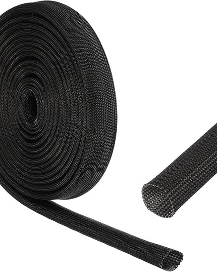 uxcell Insulation Cable Protector,18mm/0.71 Inch-5 Meter/16 Feet High Temp Fiberglass Sleeve Black