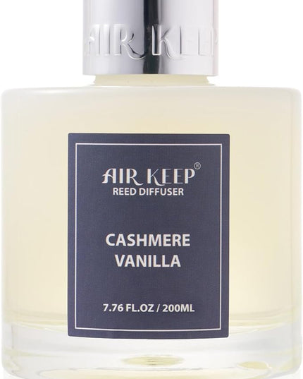 Airkeep Reed Diffuser Set/Cashmere Vanilla/6.76 fl oz(200ml)/1 Pack/Home & Office Decor Aromatherapy Diffuser Oil Gift Set