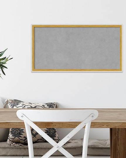 Amanti Art White Framed Magnetic Board 13x25 Small Vision Board for use with Magnets, 100% Metal Sheet to Display Items as Office Decor or for Home Organization in mudroom, Kitchen or Kids Room