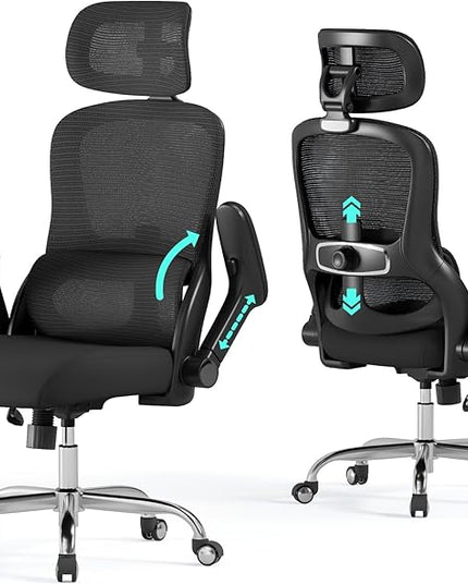 Ergonomic Office Chair: 400LBS Computer Desk Chair Comfy-Black Big and Tall Office Chair with Lumbar Support & Headrest-Gaming Chairs for Adults-Executive Office Rolling Chairs for Home Work