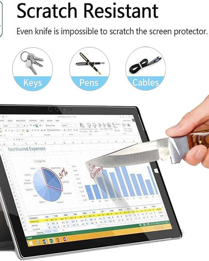 Megoo Screen Protector for Surface Pro 3, Tempered Glass, HD Clear-Scratch resistant-Friendly Touching Screen - Designed for Microsoft Surface Pro 3 (12 inch) ¡­