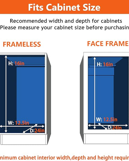 ROOMTEC Individual Pull Out Cabinet Organizer (11" W x 21" D), 2 Tier Spice Rack Organizer for Cabinet, Slide Out Drawer Pantry Shelf Organization and Storage for Kitchen Bathroom