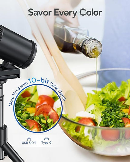 EMEET SmartCam S800-4K Webcam for Streaming, Sony 1/2'' Sensor, Supports HDR, PDAF&TOF Dual-autofocus, 1080P@60fps, 2 Noise-Cancelling Mics, 40°-73° FOV, Perfect for Live Streaming&Online Meetings