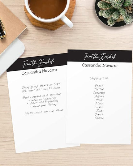 from The Desk of Personalized 4" x 6" Sticky Note Pads/Modern Set of 3 Custom Pads / 50 Sticky Sheets Per Pad/Customized Note Pads Made in The USA