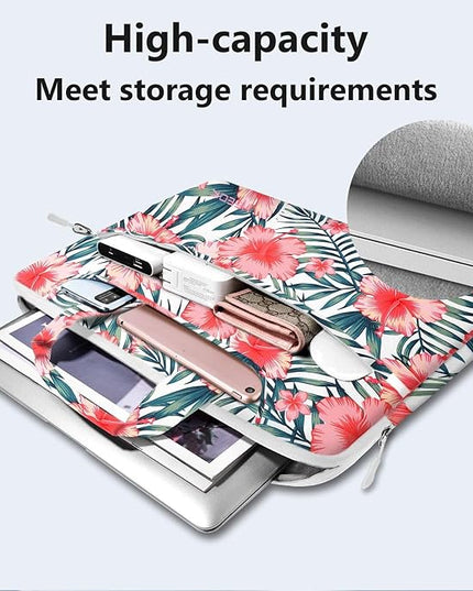 Laptop Shoulder Bag 13 13.3 14 Inch Case Compatible with MacBook Pro 14 2025-2021 M4/M3/M2/M1, Mac Air/pro 13-13.3 Inch and Most Popular 13-14 Notebooks,Spill-Resistant Briefcase, Rhododendron