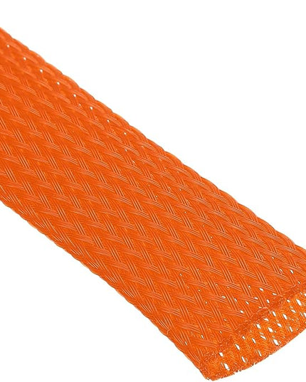 uxcell Expandable Sleeving,1 3/16-inch 25ft Cable Sleeve, Orange