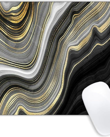 Black and White Flowing Gold line Marble Mouse pad Customized Mousepad Non-Slip Rubber Base Mouse Pads for Computers Laptop Office Desk Accessories Mouse pad