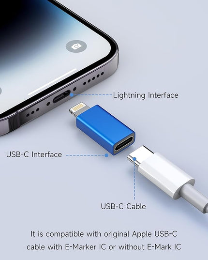 MFi Certified USB C to Lightning Adapter 4-Pack, 27W Fast Charging & Data Sync, Lightning to USB Type C Cable Adapter Compatible with iPhone 14/13/12/Pro/Max, iPad, AirPods, with Anti-Loss Lanyard