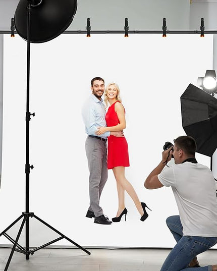 3-in-1 Backdrop Stand Kit 10x8.5 ft for Photography Studio, T-Shape Backdrop Stand for Wedding Parties, Background Stand for Photo Video Studio with Carring Bag, 6 Clamps, 2 Sandbags