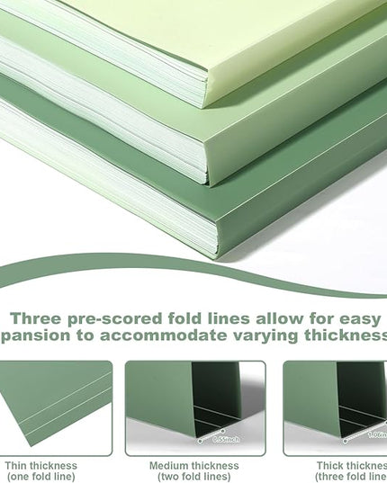24 Pack Colored File Folders Plastic Green File Folders Letter Size 1/3 Cut Tabs File Folder with Sticky Labels Manila File Folders 8.5 X 11 for Documents Office School Organizer(8 Per Color)