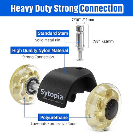 Office Chair Wheels 2" Desk Chair Caster Wheels Smooth Roller Style Quiet for Carpet and Hardwood Floors Universal Fit 11x22 mm Set of 5 Yellow