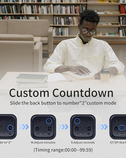 Productivity Timer Flip Gravity Sensor Cube Timer Countdown & Countup,Mute & Vibrate & Sound，5/10/30/60min & Custom Timing, Perfect for ADHD,Work,Learning,Kitchen Cooking (2 Black)