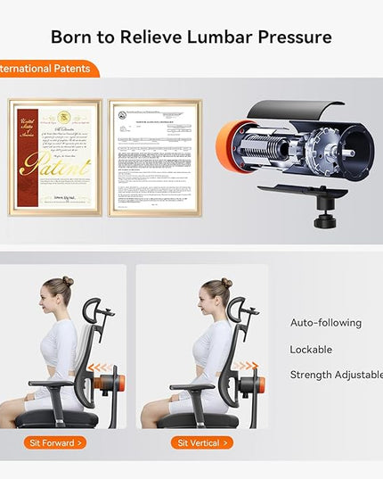 Newtral Ergonomic Office Chair-Home Office Desk Chair with Footrest, Auto-Following Backrest & Headrest, 4D Armrests, 96°-136° Recline