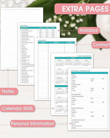Ymumuda 2026 Planner, Daily Weekly Monthly Planner, 2026 Calendar Planner (Jan 2026 - Dec 2026), 8.4" x 6.3", Teacher School Student Work Agenda with Tabs, Ideal for School Office Supplies