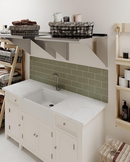 AmGood 24" Long X 24" Deep Stainless Steel Wall Shelf | NSF | Appliance & Equipment Metal Shelving | Kitchen, Restaurant, Garage, Laundry, Utility Room