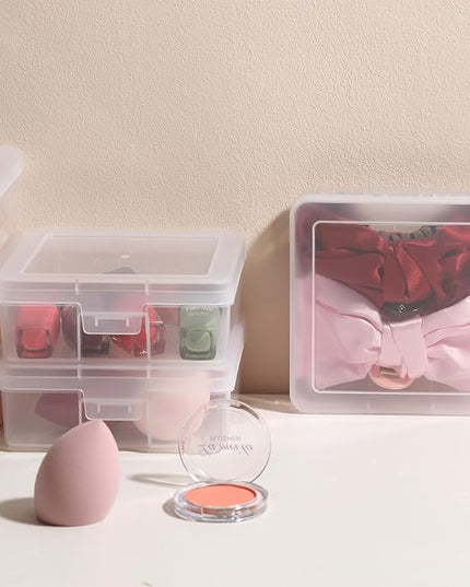 novelinks 18 Pack Small Plastic Storage Containers Clear Arts & Crafts Storage Boxes & Organizers Stackable Small Containers With Lids For Organizin (Set 1)