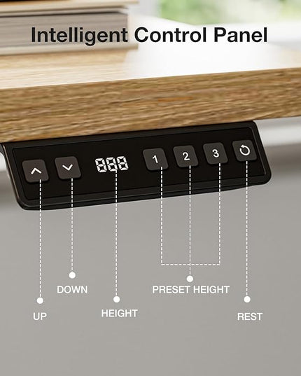 Muvai 71 Inch L Shaped Standing Desk Adjustable Height with Cable Management Tray,Gaming Electric Corner Standing Desk, Sit Stand Computer Table with Reversiable Splice Board, Light Rustic Brown