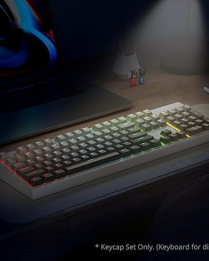 Guffercty kred 135 Key Gradient Keyboard Keycap Set Backlit, OEM Profile-PBT Material-Translucent Characters Compatible with MX Switches(Fading Ashes)