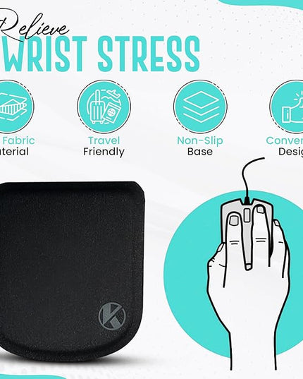 KOVEHN Ultra-Thin Portable Laptop Wrist Rest Pads (Onyx Black)