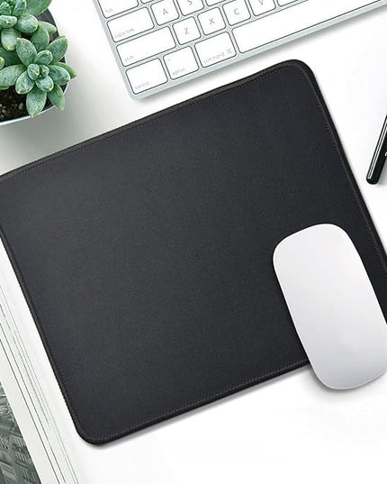 Zhithink 11 Pack Mouse Pad with Reinforced Stitching Edge, Washable Mousepad with Grippy Non-Slip Rubber Base, 0.12 Inch Thick Smooth Tracks Computer Mouse Pads Bulk for Desk, Black, 10.2x8.2 Inch