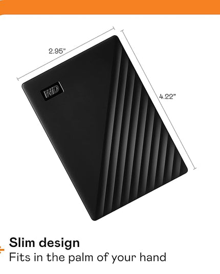 WD 4TB My Passport, Portable External Hard Drive, Black, backup software with defense against ransomware, and password protection, USB 3.1/USB 3.0 compatible - WDBPKJ0040BBK-WESN