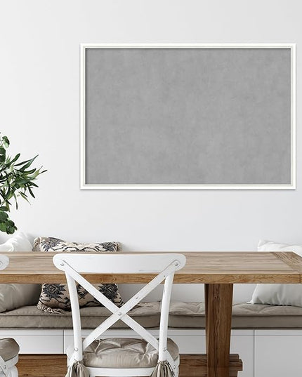 Amanti Art White Framed Magnetic Board 25x37 Large Vision Board for use with Magnets, 100% Metal Sheet to Display Items as Office Decor or for Home Organization in mudroom, Kitchen or Kids Room