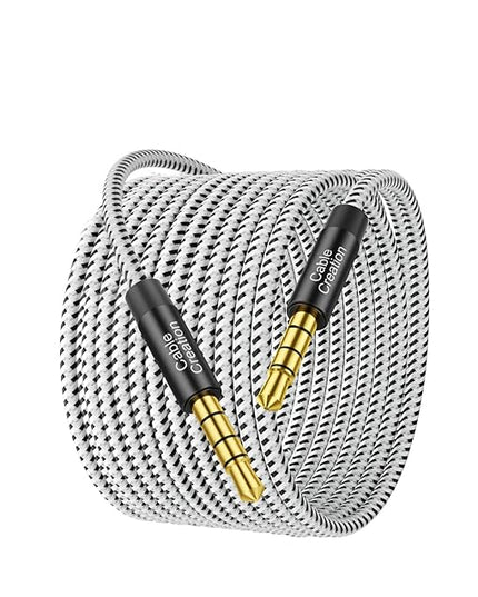 CableCreation 3.5mm TRRS Audio Cable 20FT, 4-Pole Aux Cord Male to Male Braided 1/8 inch Auxiliary Hi-Fi Stereo Jack Compatible with Headphone, Car, Speaker, Phone, Tablet, Laptop and More