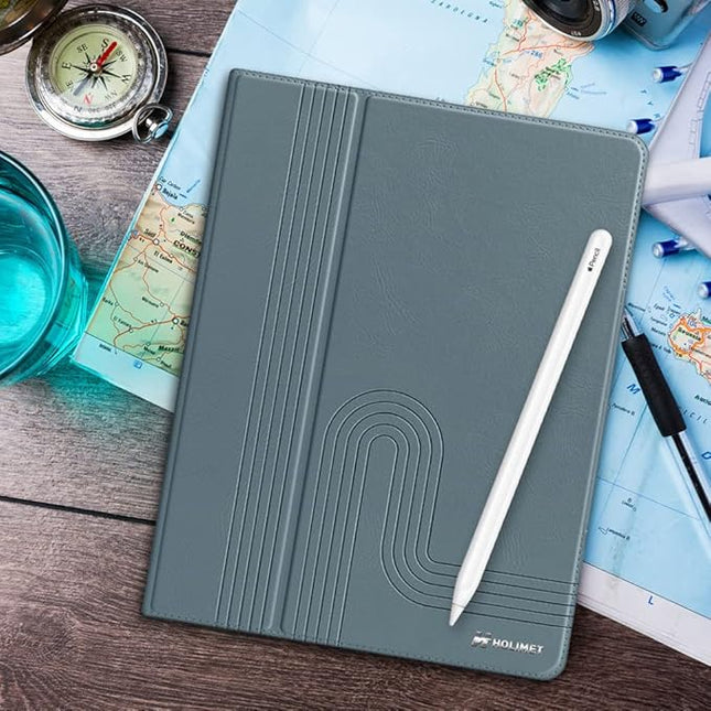 H HOLIMET Case for iPad Air 11 inch M3/M2 (2025/2024)/iPad Air 5th Generation 2022/iPad Air 4th Generation 2020 10.9" with Pencil Holder Soft Back Shockproof Protective Cover Vegan Leather