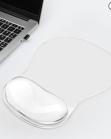 Gel Wrist Rest for Mouse,Ergonomic Mousepad with Clear Cushioned Palm Rest,Gel Mouse Pad with Wrist Support,Small Desk Mat,Office Desk Work Accessories for Women,Carpal Tunnel Relief (C-Clear)